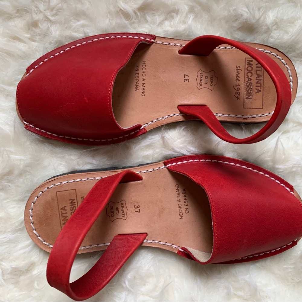 Leather Atlanta Moccasins | Red Avarcas